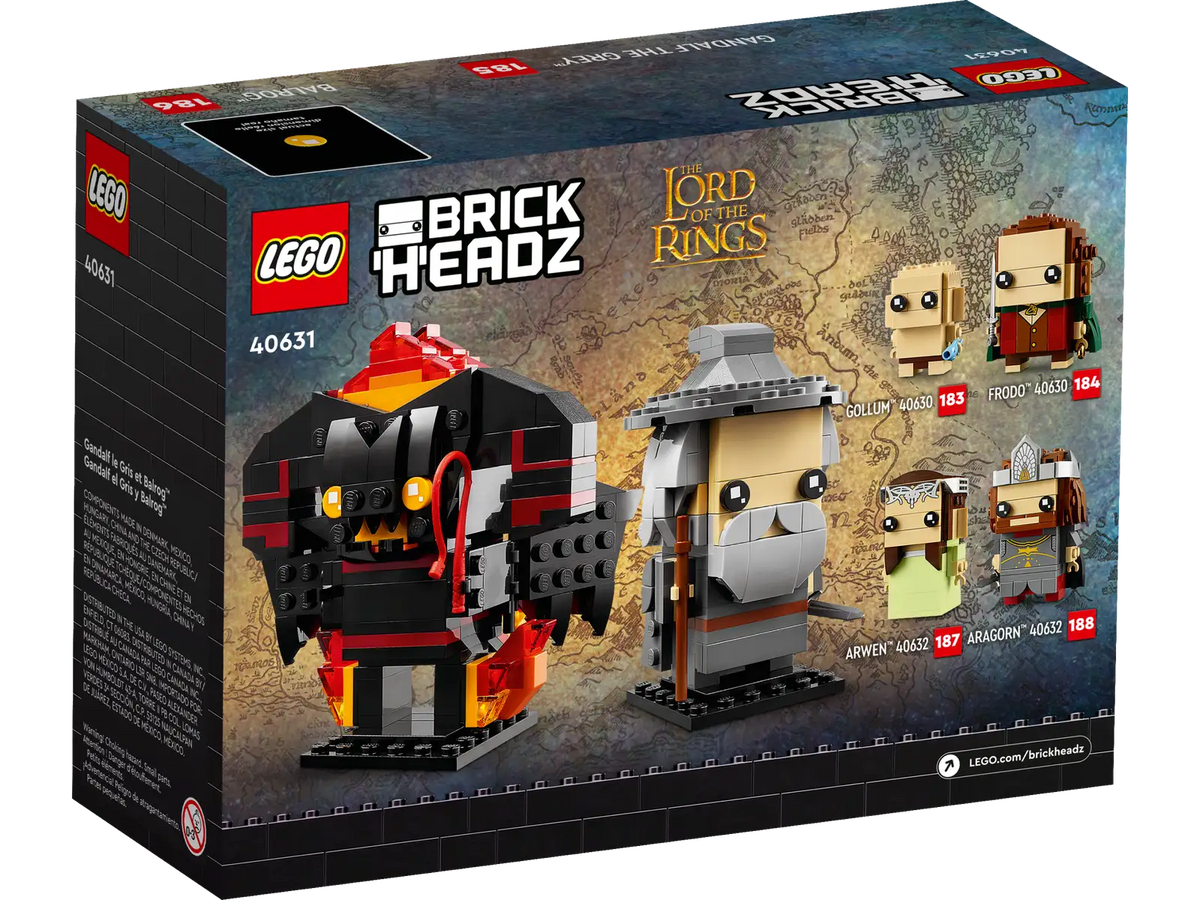 LEGO The Lord of the Rings  Gandalf the Grey™ & Balrog™ BrickHeadz Set (40631)