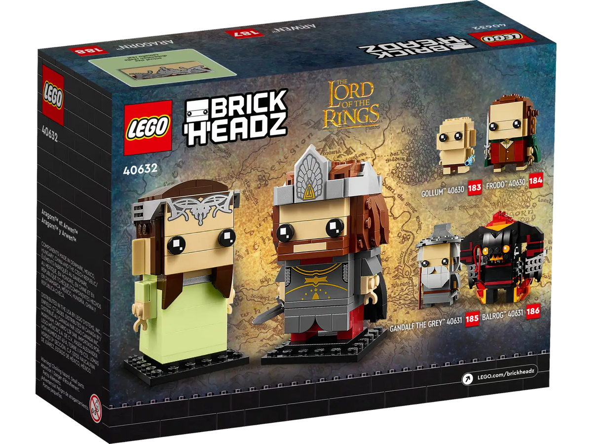 LEGO The Lord of the Rings  Aragorn™ & Arwen™ BrickHeadz Set (40632)