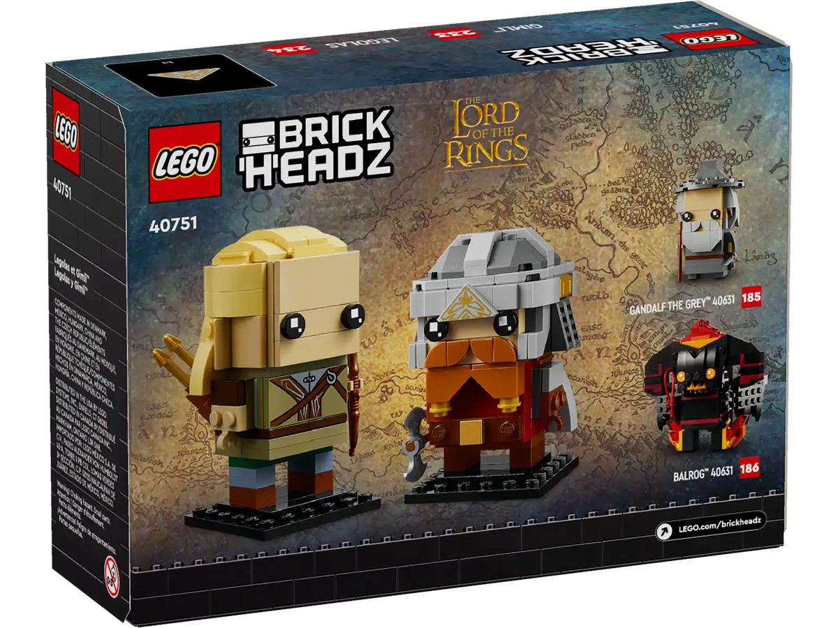 LEGO The Lord of the Rings  Legolas & Gimli™ BrickHeadz Set (40751)