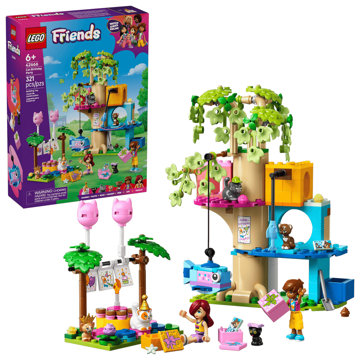 LEGO Friends Cat Birthday Party & Tree House Set (42666)